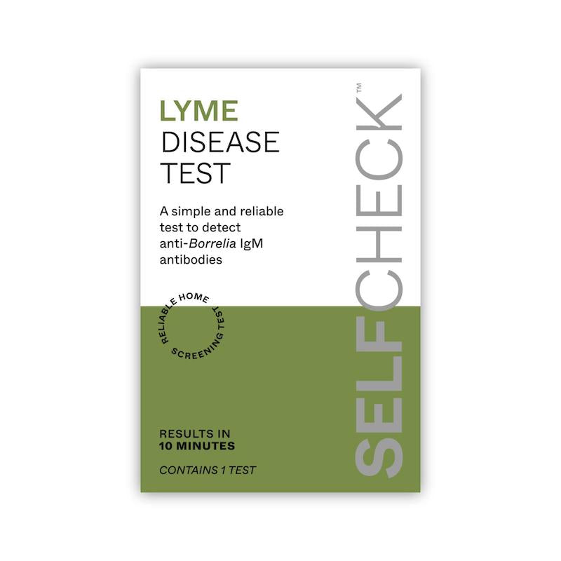 Lyme disease test kit on a white background
