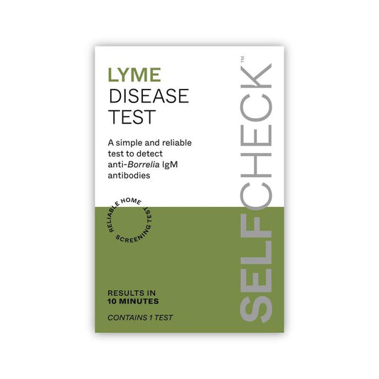 Lyme disease test kit on a white background
